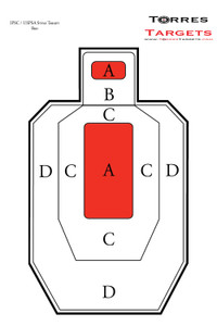 IPSC & USPSA Style Paper Shooting Target - Red IPSC & USPSA Style Paper Shooting Target - Red