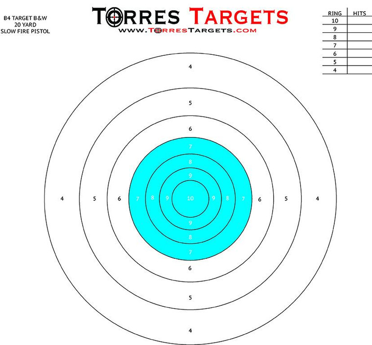 B4 Style Bullseye Paper Shooting Target Blue