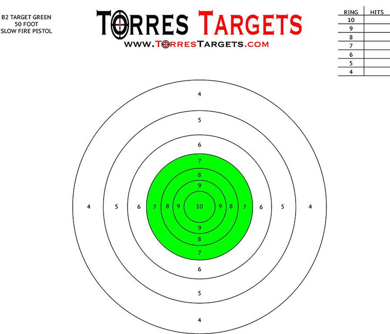 B2 Style Bullseye Paper Shooting Target Green