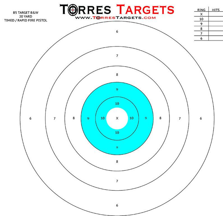 B5 Style Bullseye Paper Shooting Target Blue