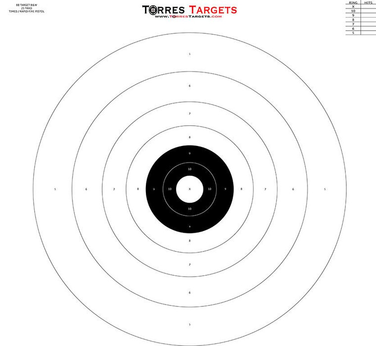 b8 bullseye shooting target black and white