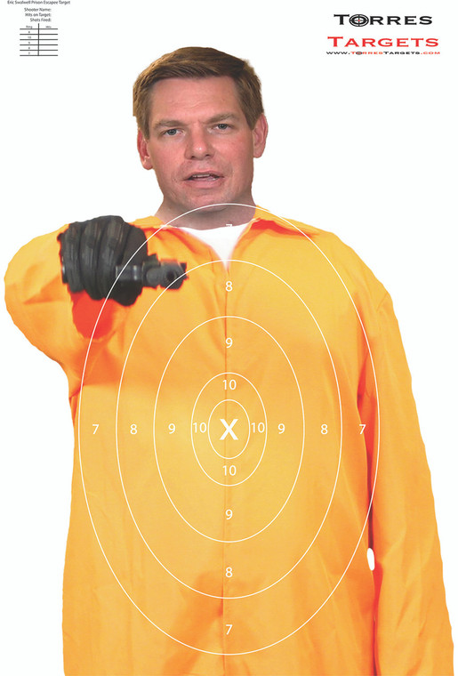 Eric Swalwell Paper Shooting Target - Prison Escapee