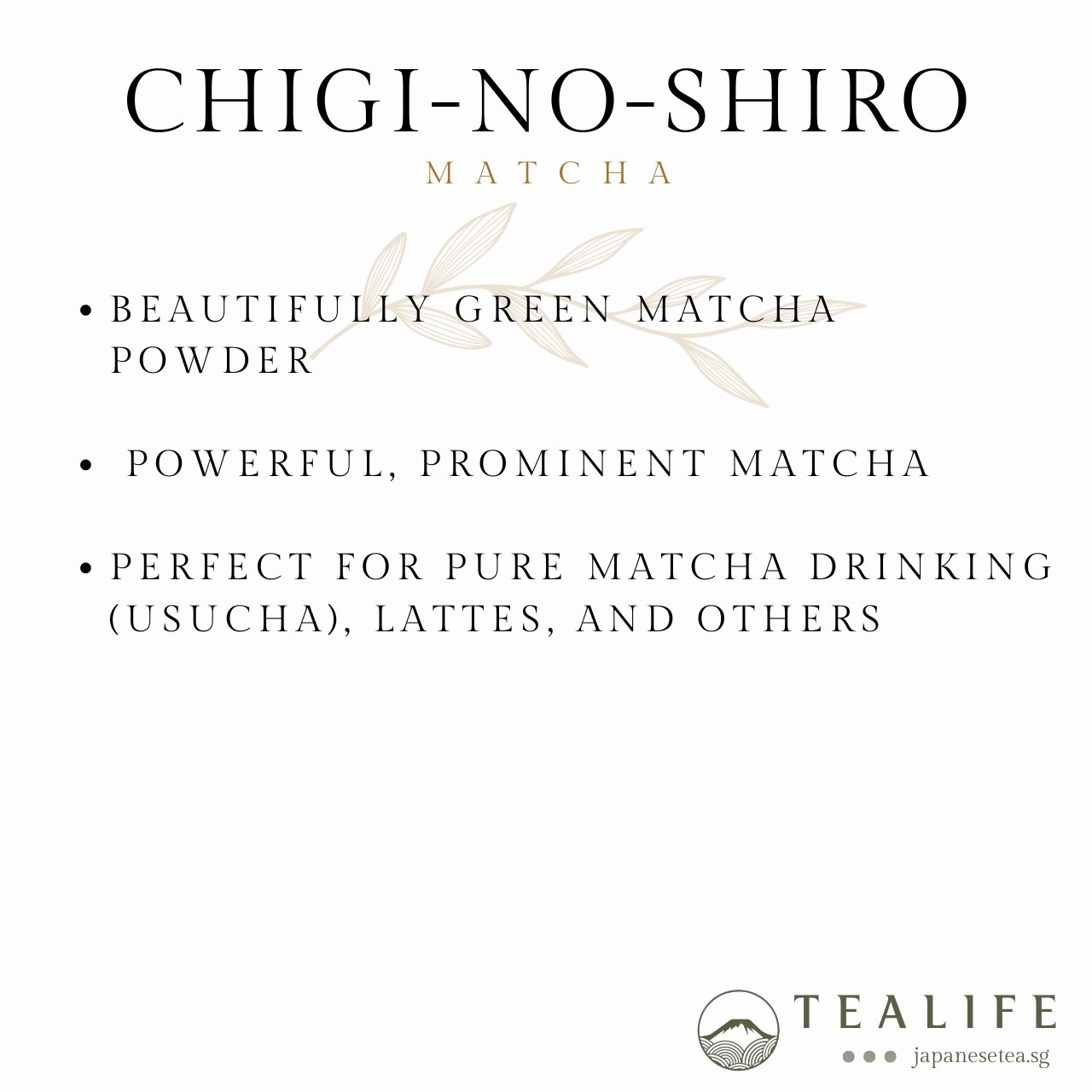 Tealife | Chigi No Shiro Matcha Powder by Marukyu Koyamaen | Ship