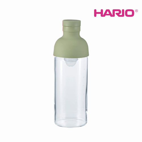 Wine Bottle Shaped Cold Brew Filter-in Tea Bottle Smokey Green 300ml by Hario thumbnail