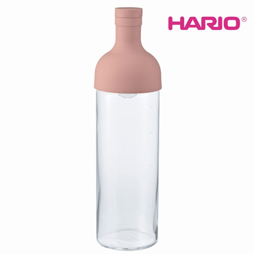 Wine Bottle Shaped Cold Brew Filter-in Tea Bottle Smokey Pink 750ml by Hario