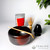 Akafuki Tenmoku Mino Ware Matcha Bowl lifestyle picture