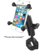 RAM Mount RAM Torque 1 1\/8" - 1 1\/2" Diameter Handlebar\/Rail Bae with 1" Ball, Medium Arm and X-Grip for Larger Phones [RAM-B-408-112-15-UN7U]