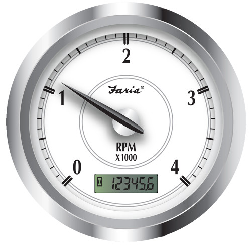 Faria Newport SS 4" Tachometer w\/Hourmeter f\/Diesel w\/Magnetic Pick-Up - 4000 RPM [45006]