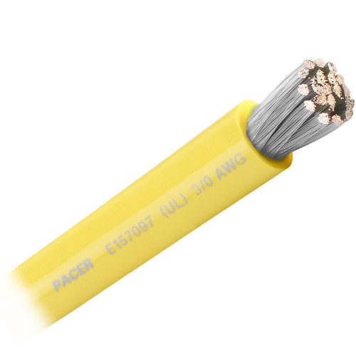 Pacer Yellow 3\/0 AWG Battery Cable - Sold By The Foot [WUL3\/0YL-FT]