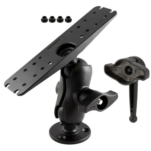 Ram Mount D Size 2.25" Ball Mount w\/11" X 3" Rectangle Plate, 3.68" Round Plate and Hi-Torq Wrench [RAM-D-111-C-KNOB9H]