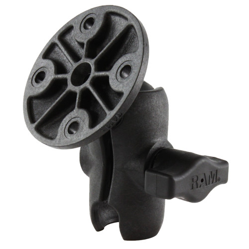 RAM Mount Composite 1" Ball Short Length Double Socket Arm w\/2.5" Round Base Including AMPs Hole Pattern [RAP-B-103U-A]