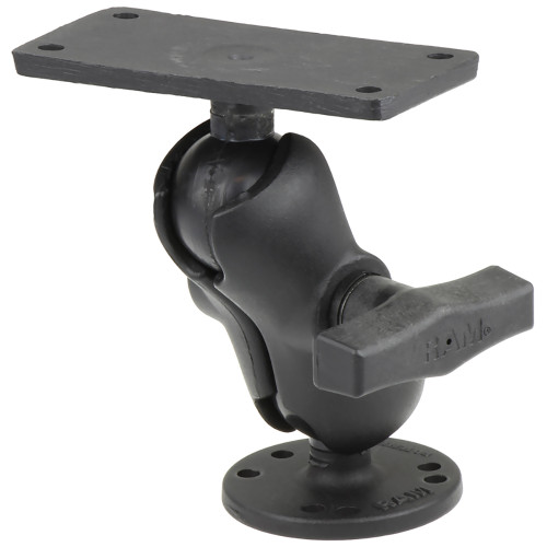 RAM Mount 1.5" Ball Mount w\/2.5" Round Base, Short Arm  2" x 4" Plate f\/Humminbird Helix 7 Only [RAM-202-24-B-202U]