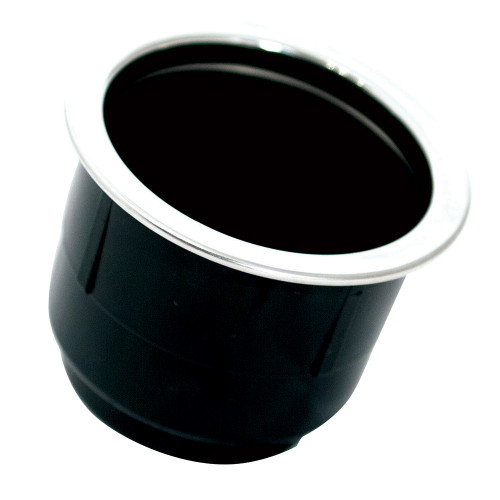 Tigress Black Plastic Cup Holder Insert w\/SS Ring On Top [PCHE-BP]