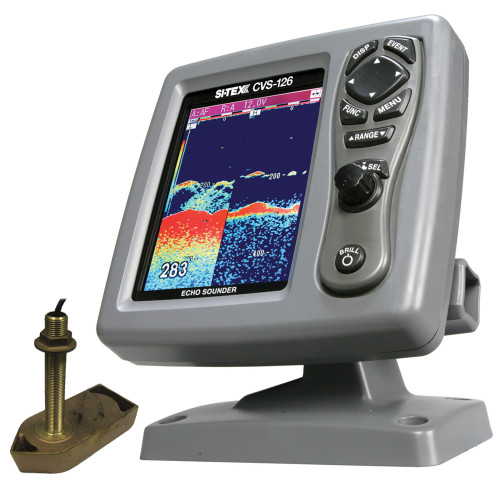 SI-TEX CVS-126 Dual Frequency Color Echo Sounder w\/600kW Thru-Hull Tranducer 307\/50\/200T-CX [CVS-1266TH]