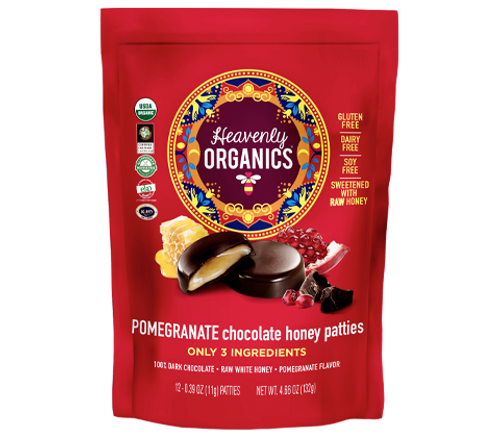 POMEGRANATE Heavenly Organics Chocolate Honey Patties