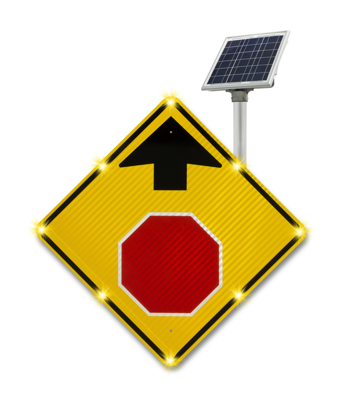 BlinkerSign Flashing LED Stop Ahead (Symbol) Sign W3-1