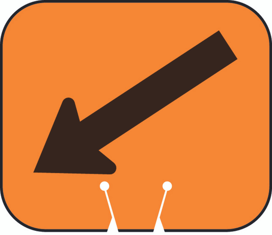 Cone and Delineator Down Left Arrow Sign - Cone Signs | TAPCO