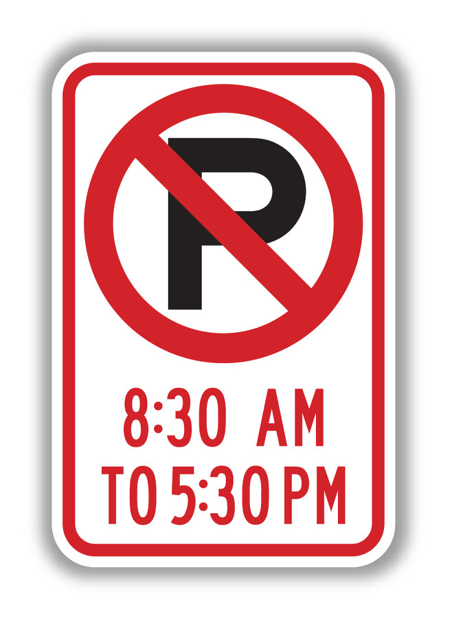 R7-2 No Parking (Symbol) with Specific Time Sign - Parking and