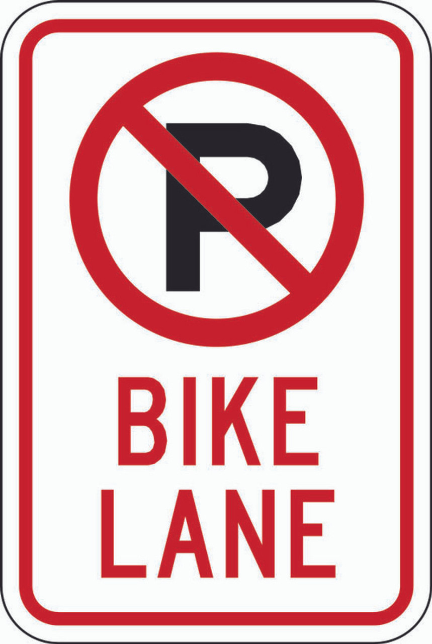 No Parking (Symbol) BIKE LANE Sign R7-9a