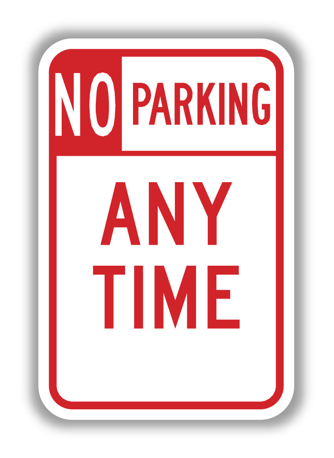 NO (in box) PARKING ANY TIME Sign R7-100 - Standard Traffic Signs
