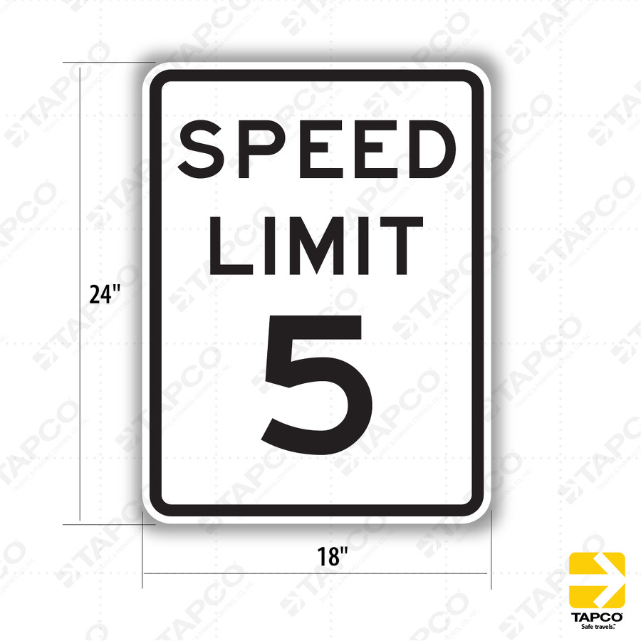 邦楽 SPEED LIMIT/memi SPEED LIMIT 5 Sign R2-1 - Standard Traffic Signs | TAPCO