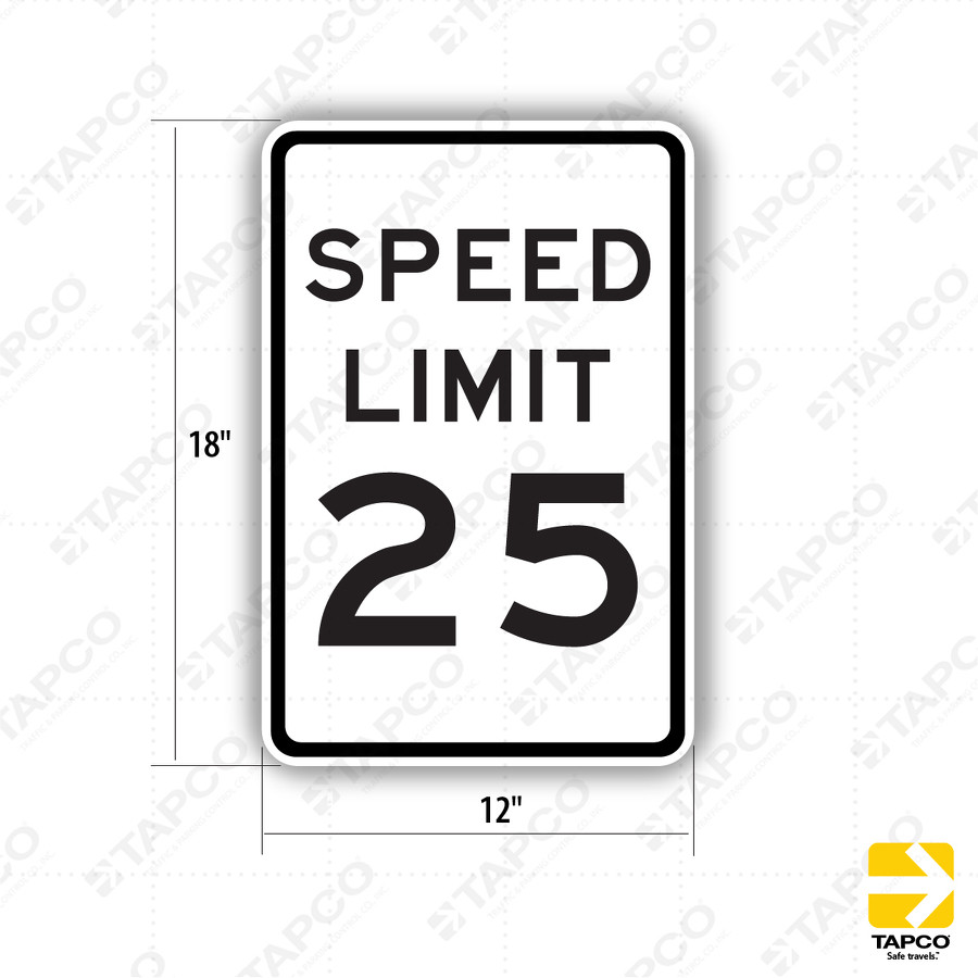 SPEED LIMIT 25 Sign R2-1 - Speed Limit Enforcement Signs | TAPCO