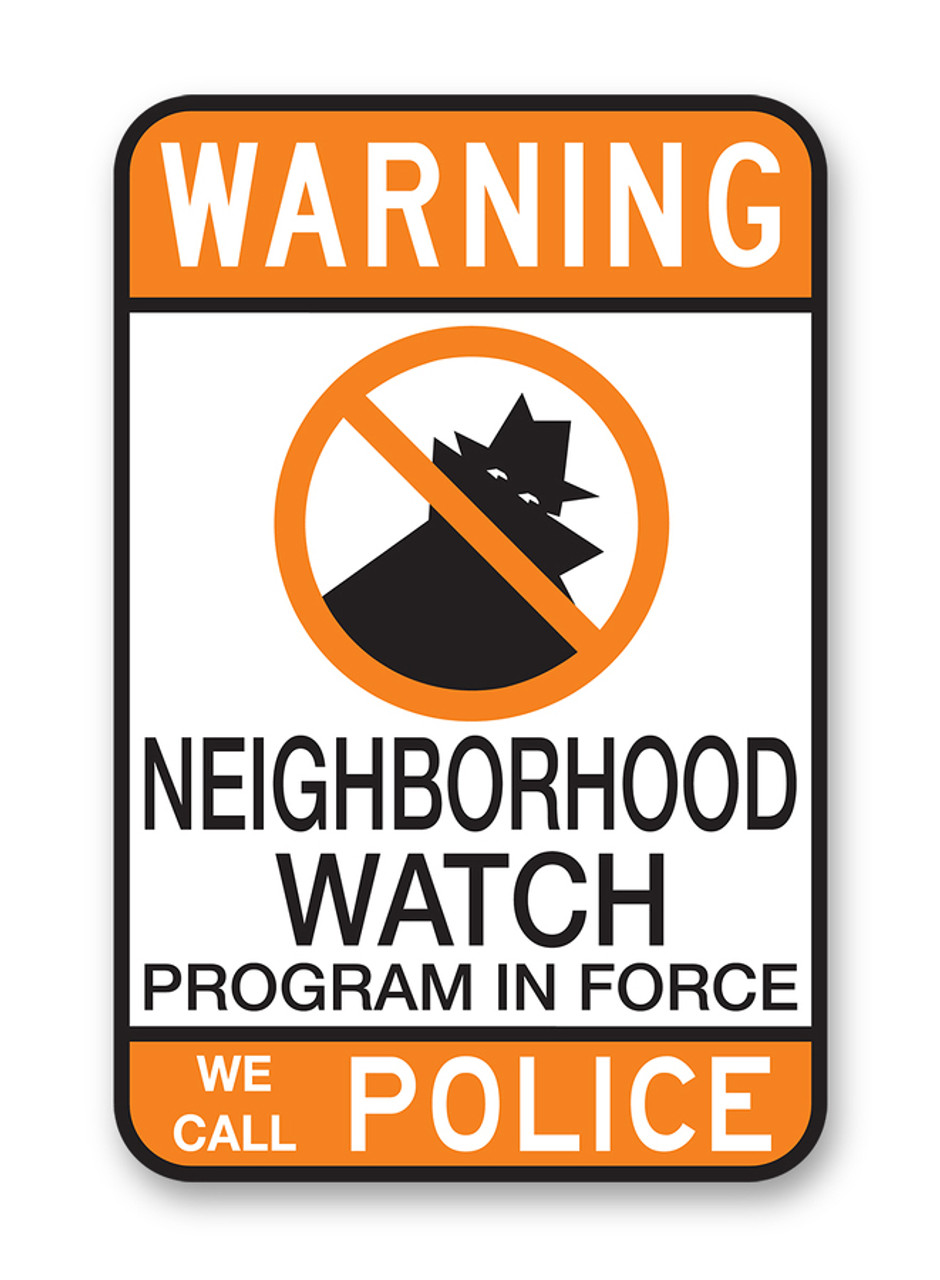 Neighborhood Crime Watch Police Warning Sign Stock Photos, 60% OFF