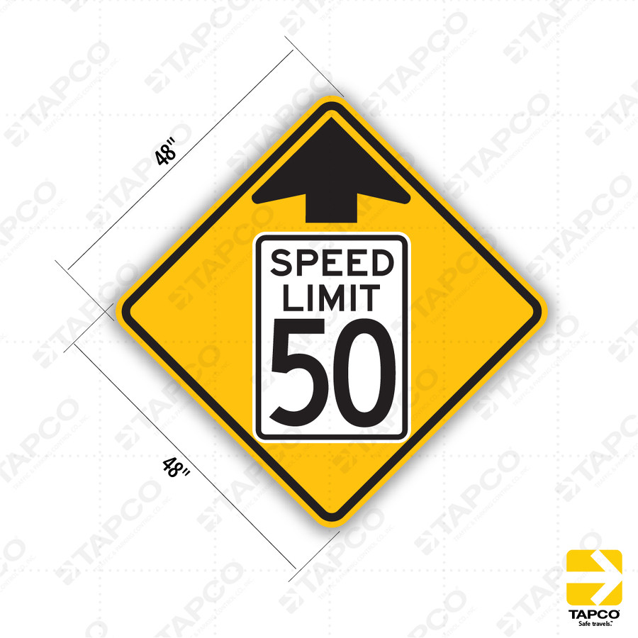 SPEED LIMIT 50 Ahead (Symbol) Sign W3-5 - Standard Traffic Signs