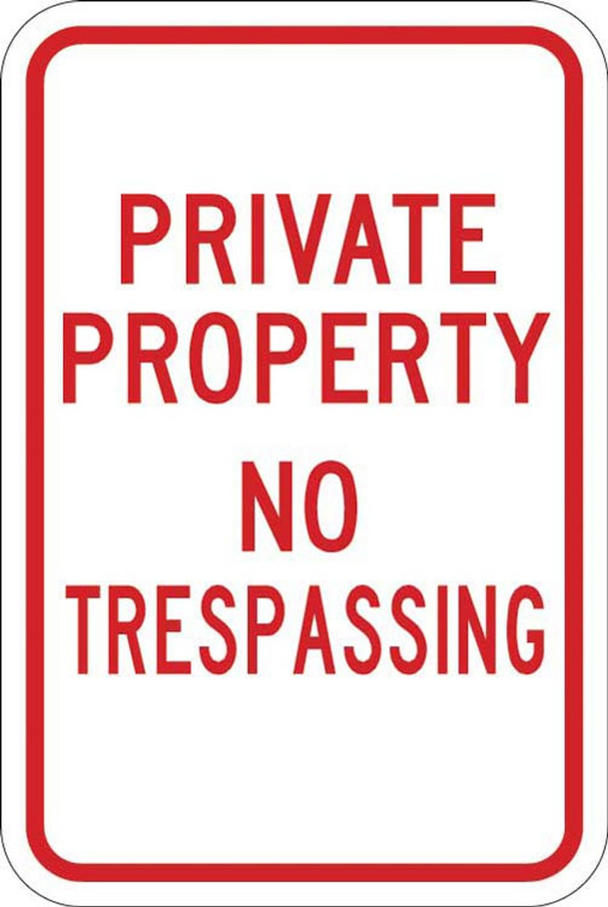 Private property no trespassing safety sign 
