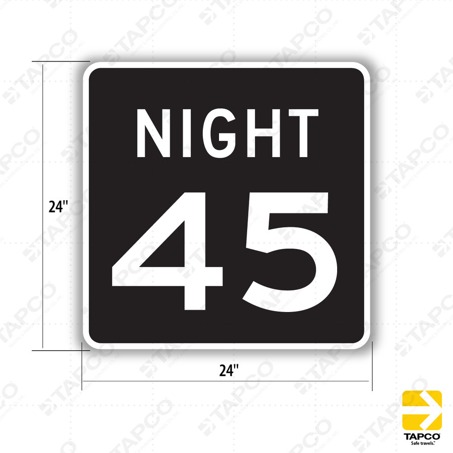 R2-3P Night Speed Limit Plaque - Speed Limit Enforcement Signs | TAPCO