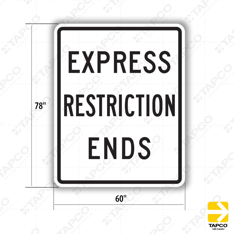バスサイン R3-42b EXPRESS RESTRICTION ENDS Sign - Lane Control Signs | TAPCO