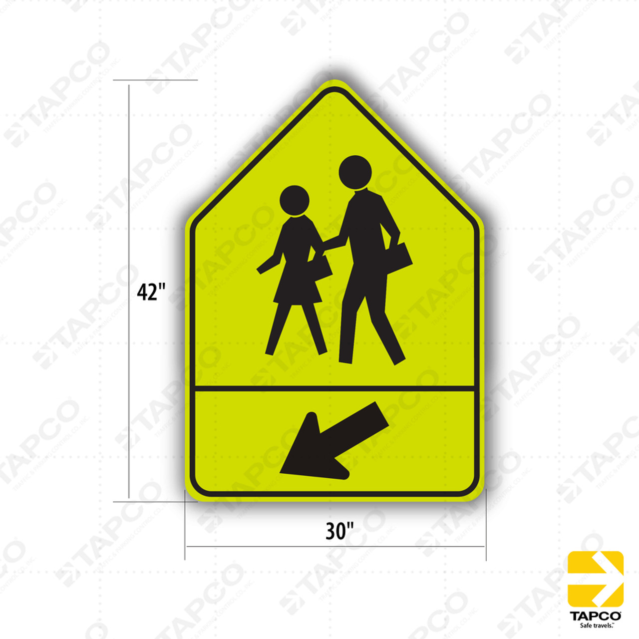 People Crossing Road Warning Sign - 24x18 - (CA) W54-Special