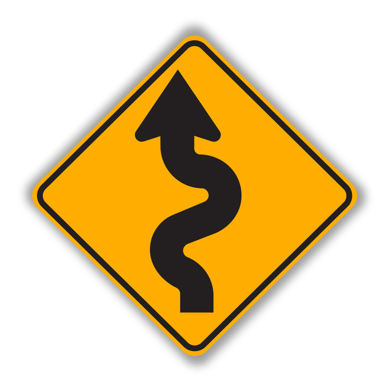その他 TRAFFIC wyw801m W1-5L LEFT WINDY ROAD (symbol) Sign - Curve Warning Signs