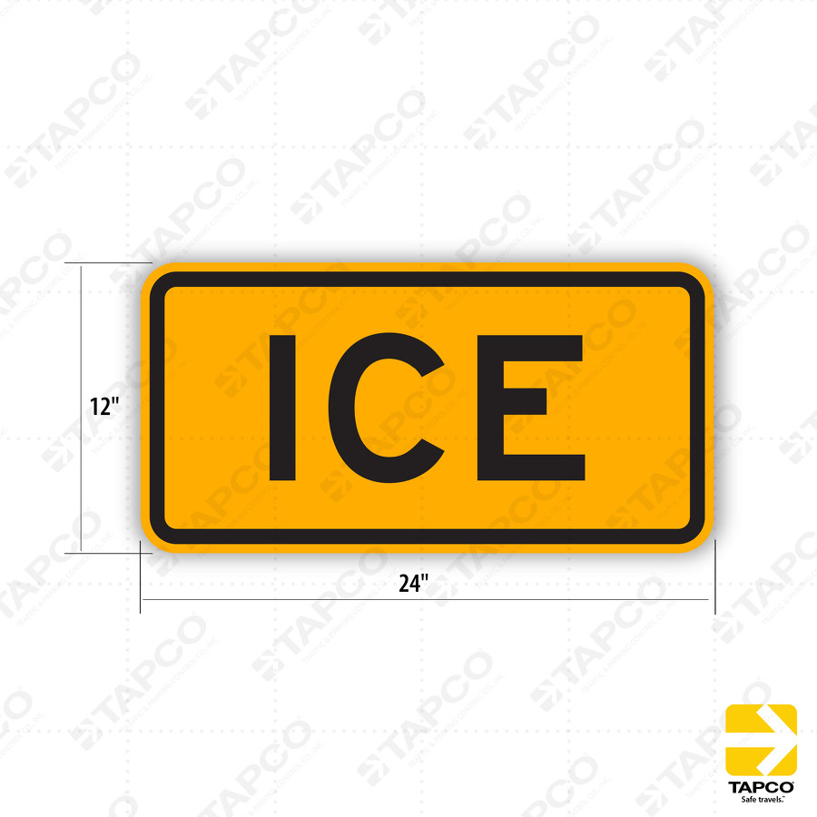 W8-5aP ICE sign - Road Conditions Signs | TAPCO