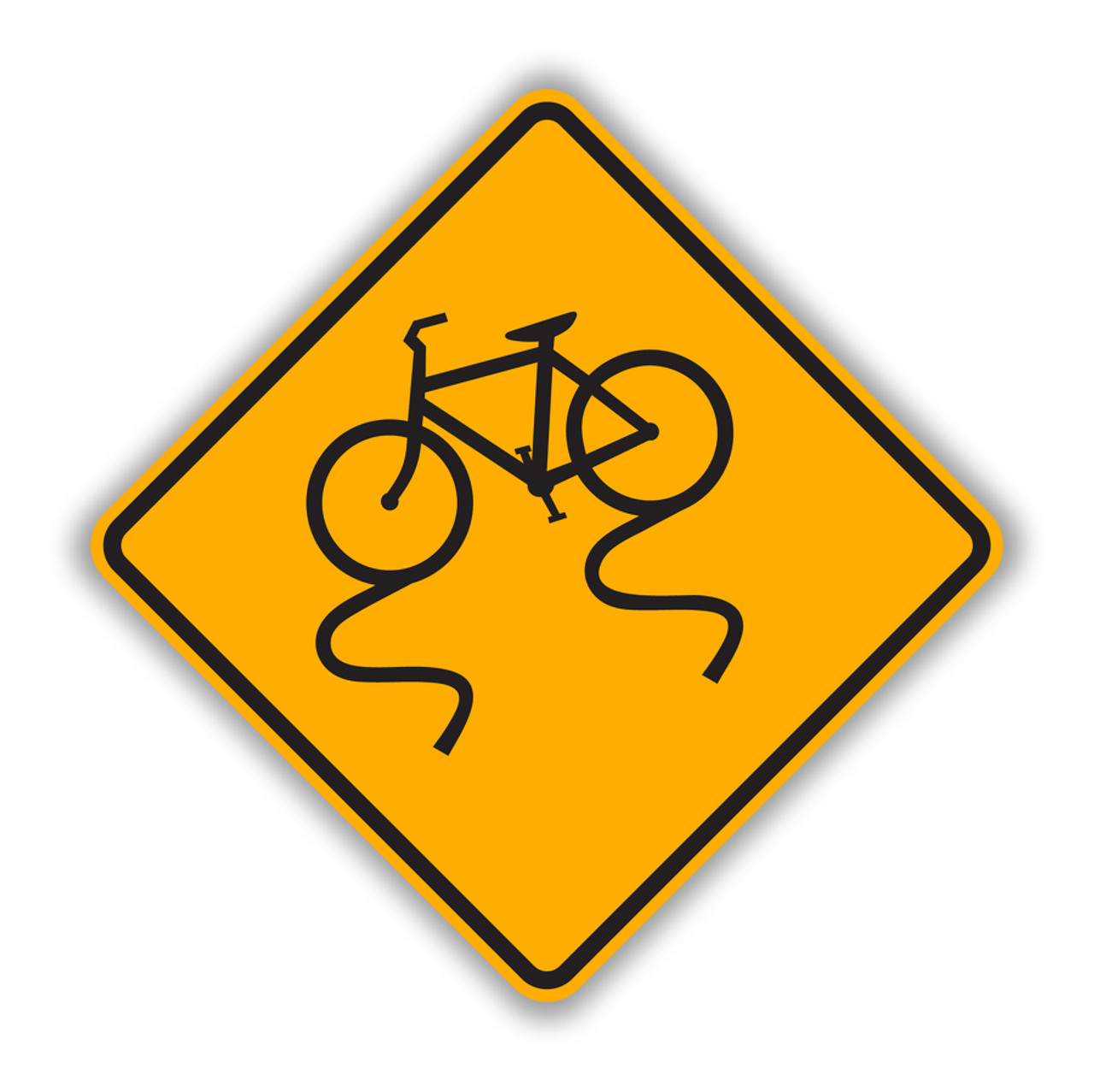 slippery when wet sign bicycle