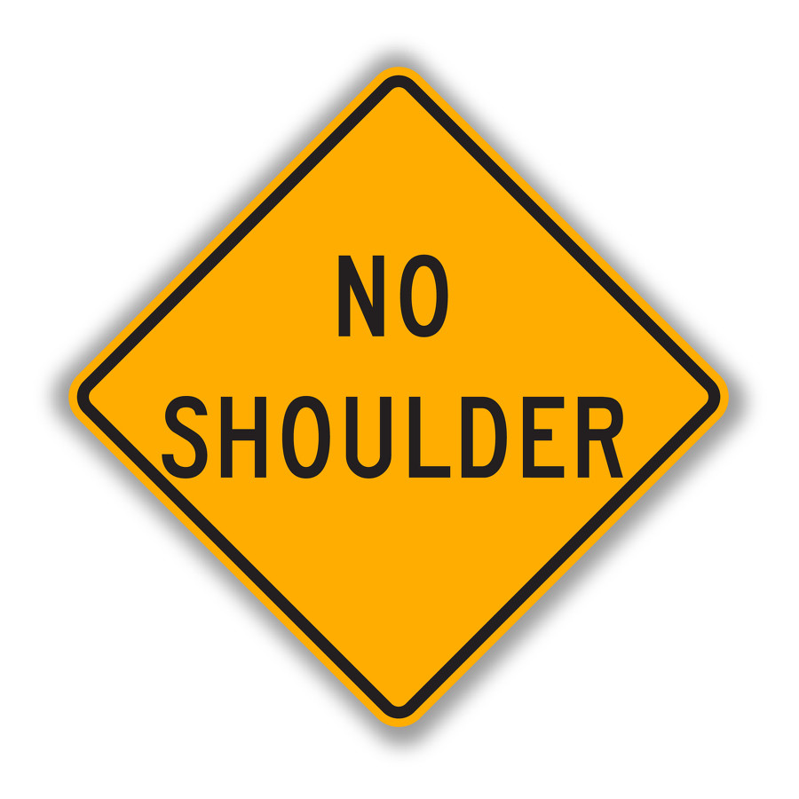 W8-23 NO SHOULDER Sign - Road Conditions Signs | TAPCO