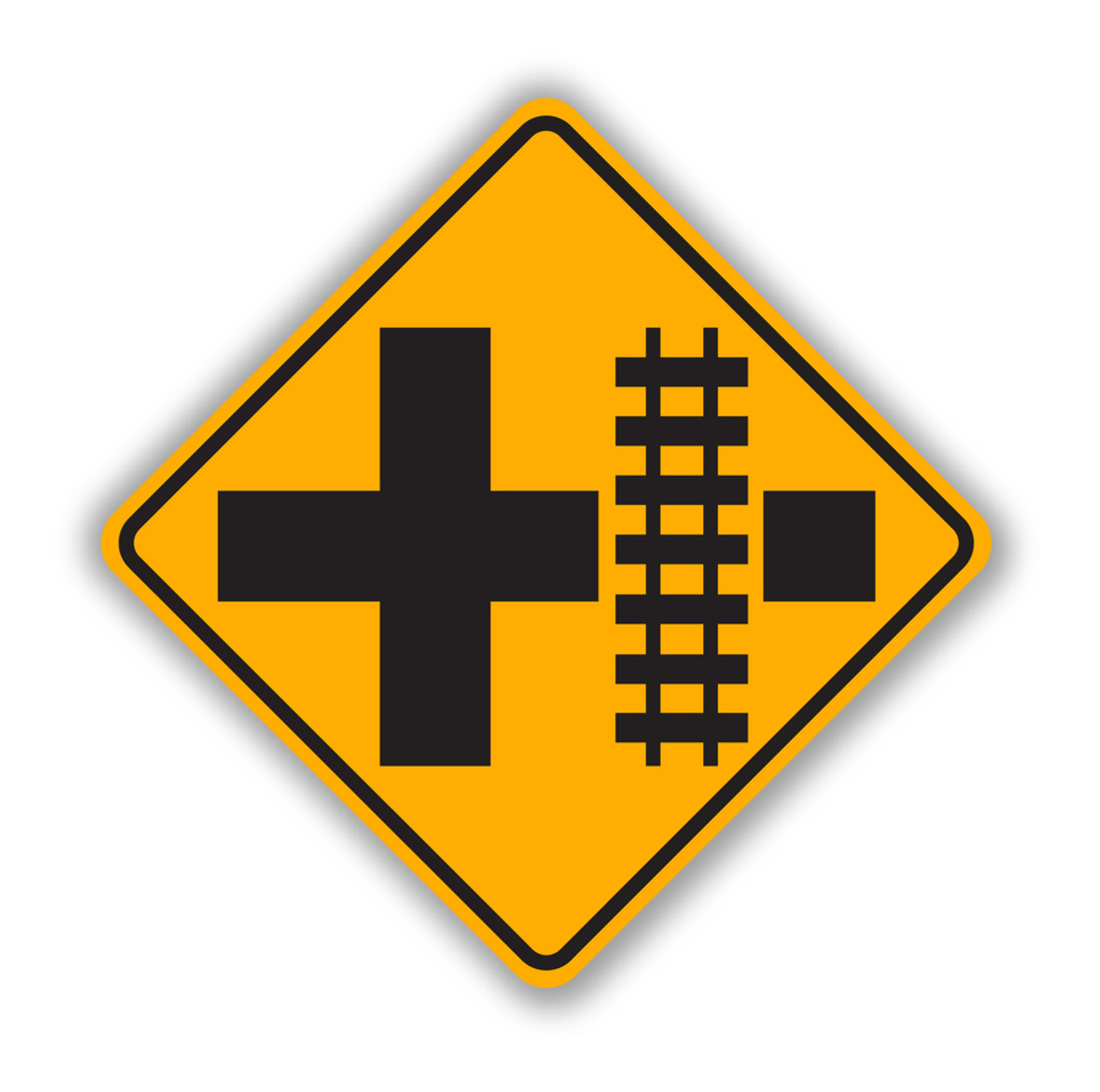 W10-2 TRAIN CROSSING AND INTERSECTION ADVANCE WARNING