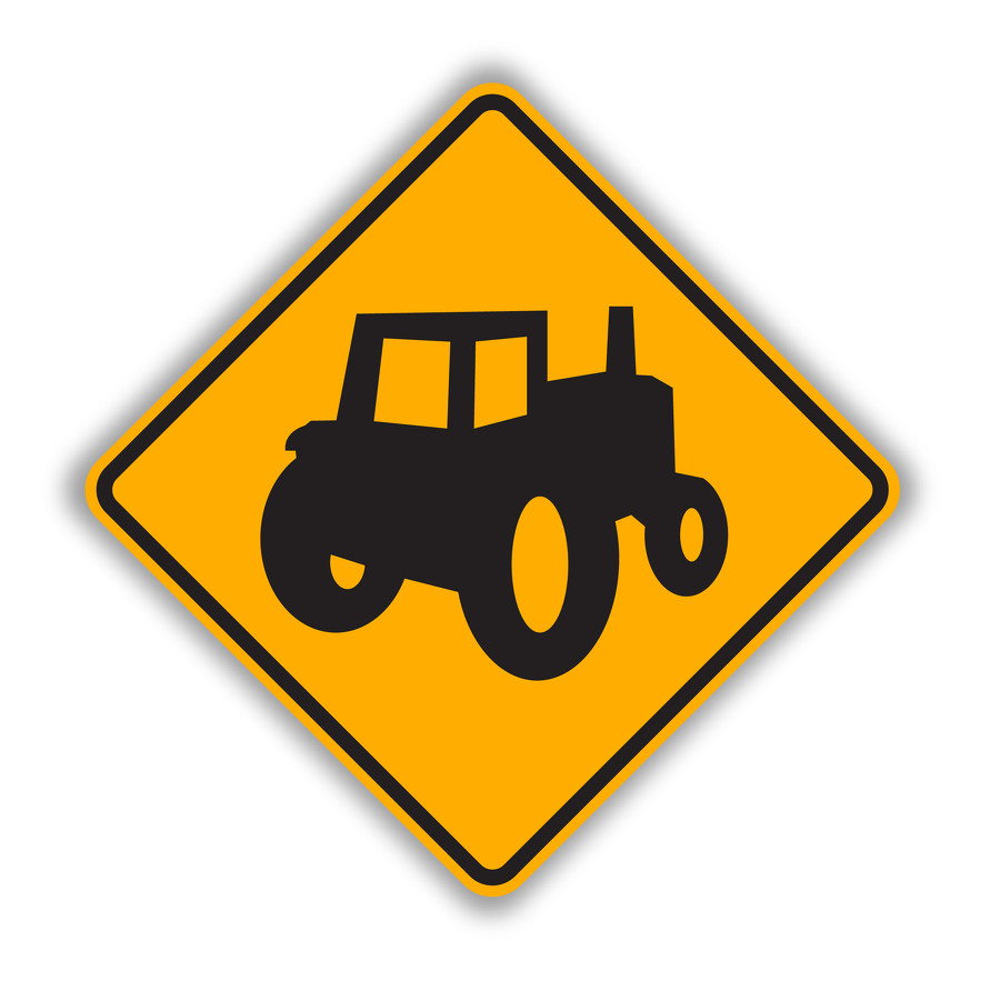 W11-5a FARM MACHINERY CROSSING (symbol) Sign - Nonvehicular