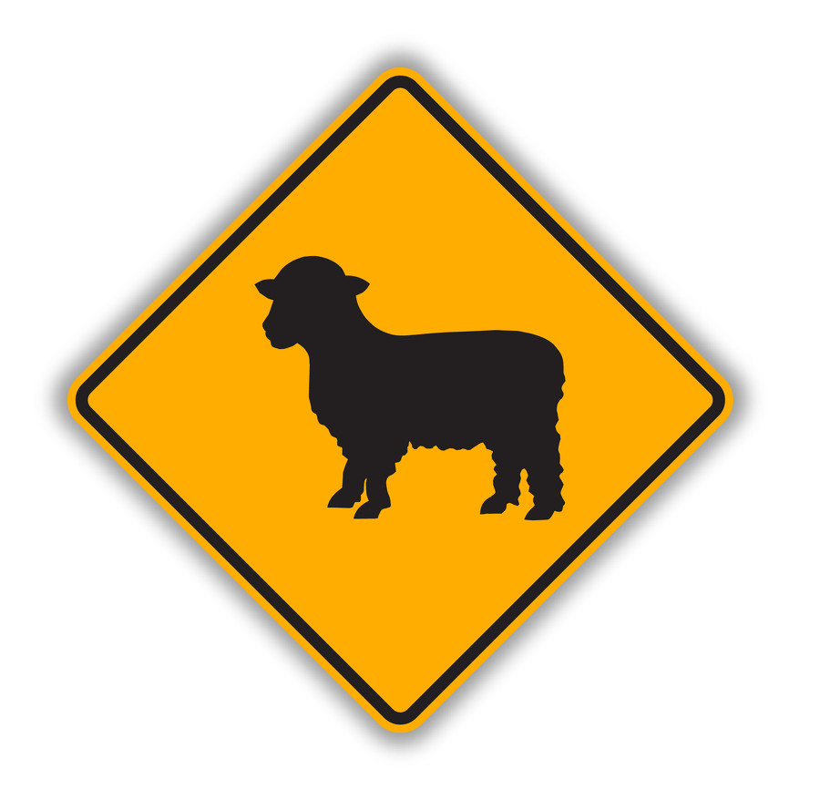 W11-17 LARGE ANIMAL CROSSING (symbol) Sign - Nonvehicular Warning
