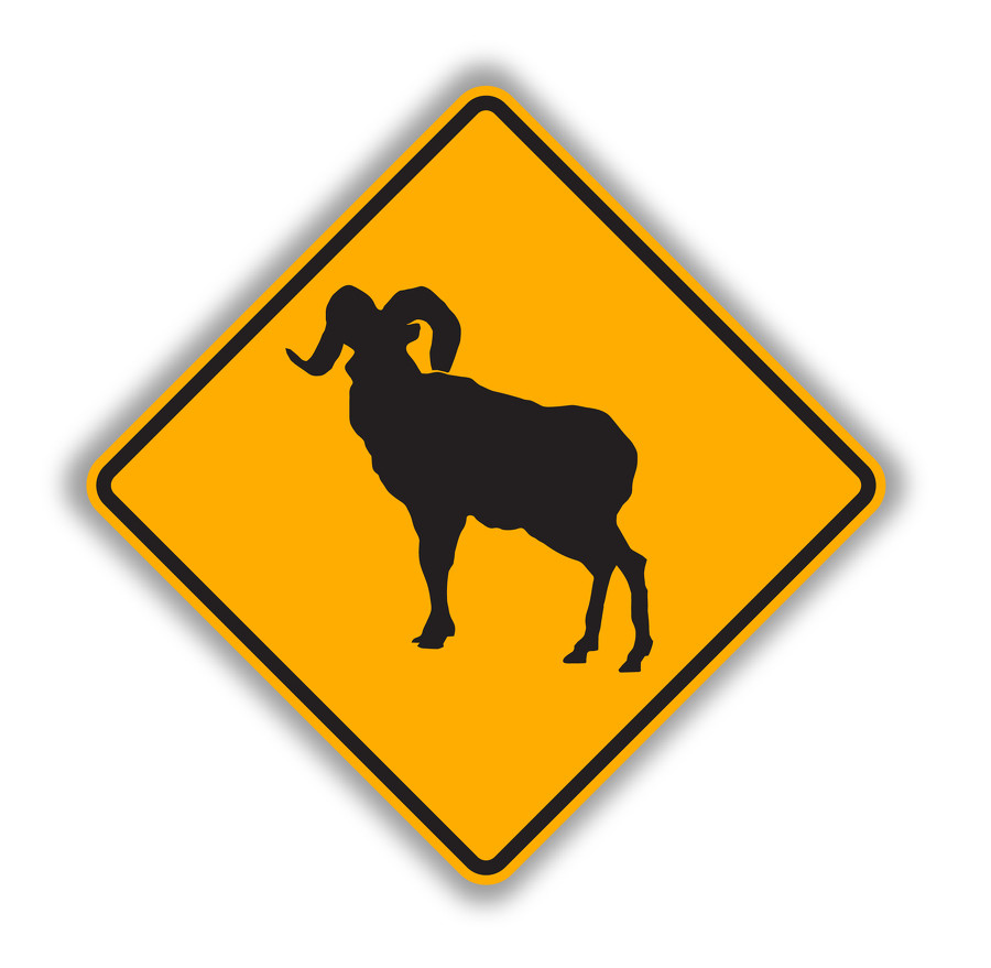W11-18 LARGE ANIMAL CROSSING (symbol) Sign - Nonvehicular
