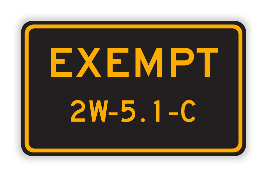 W46A (CA) EXEMPT (2W5.1C) Sign Warning Signs (W) TAPCO