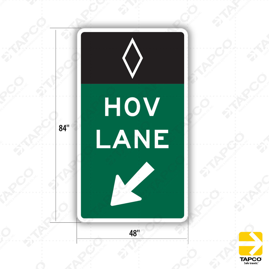 E8-1a HOV LANE (arrow symbol) Sign - Interchange Sequence Signs