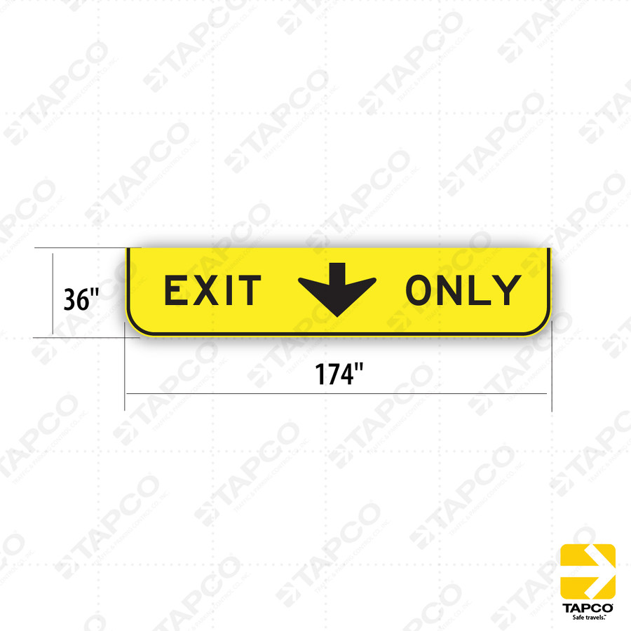 E11-1 EXIT ONLY (down arrow) Sign - Exit Signs | TAPCO