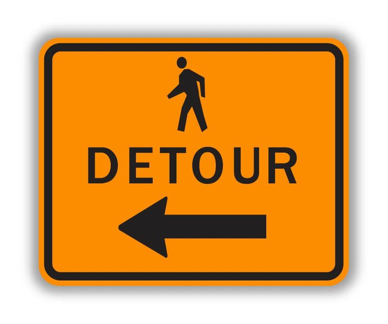 M4-9b DETOUR (Pedestrian Symbol) Sign - Orange Construction