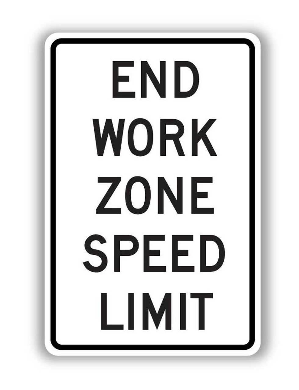 R2-12 END WORK ZONE SPEED LIMIT Sign - Speed Limit Enforcement 