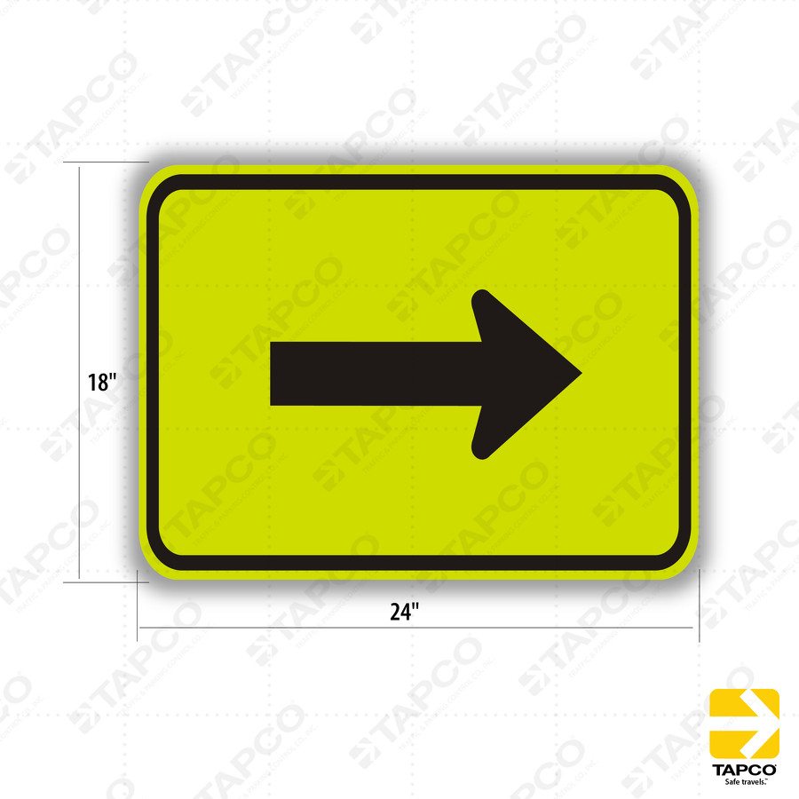 W16-5P Supplemental Arrow Plaque - Advance Traffic Control Signs