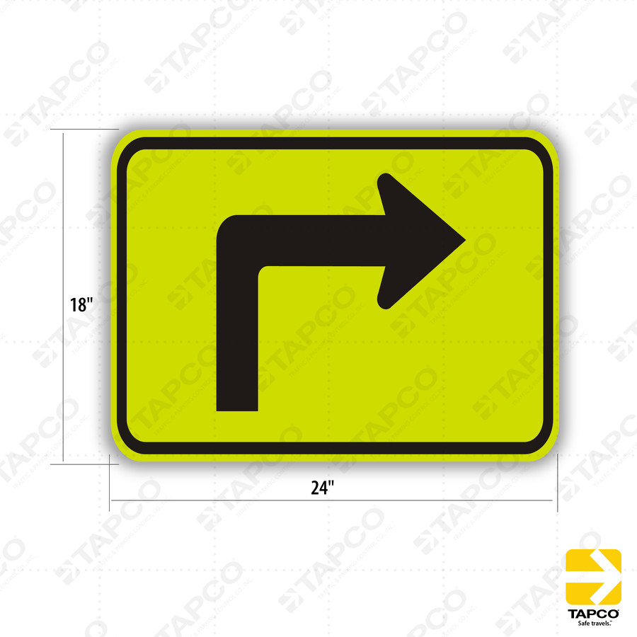 W16-6P Supplemental Arrow Plaque - Advance Traffic Control Signs