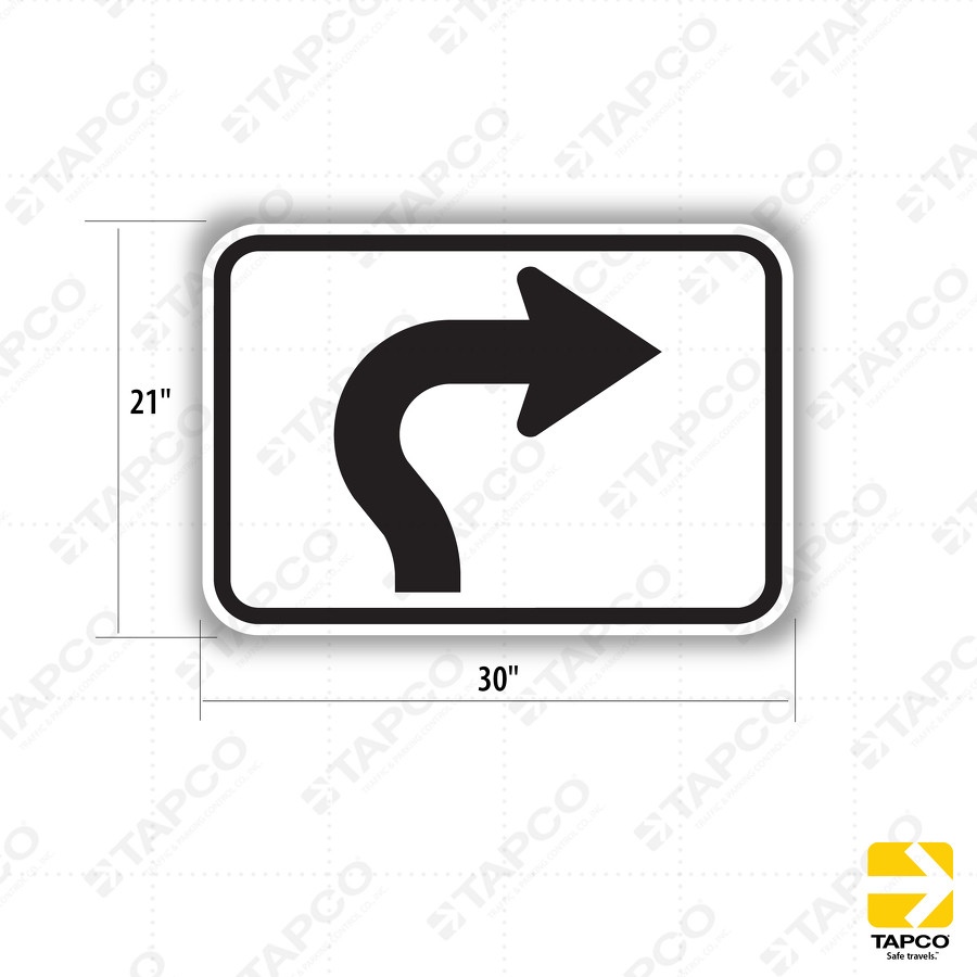 M5-3 Advance Turn Arrow (Right) Sign - Auxiliary Signs | TAPCO