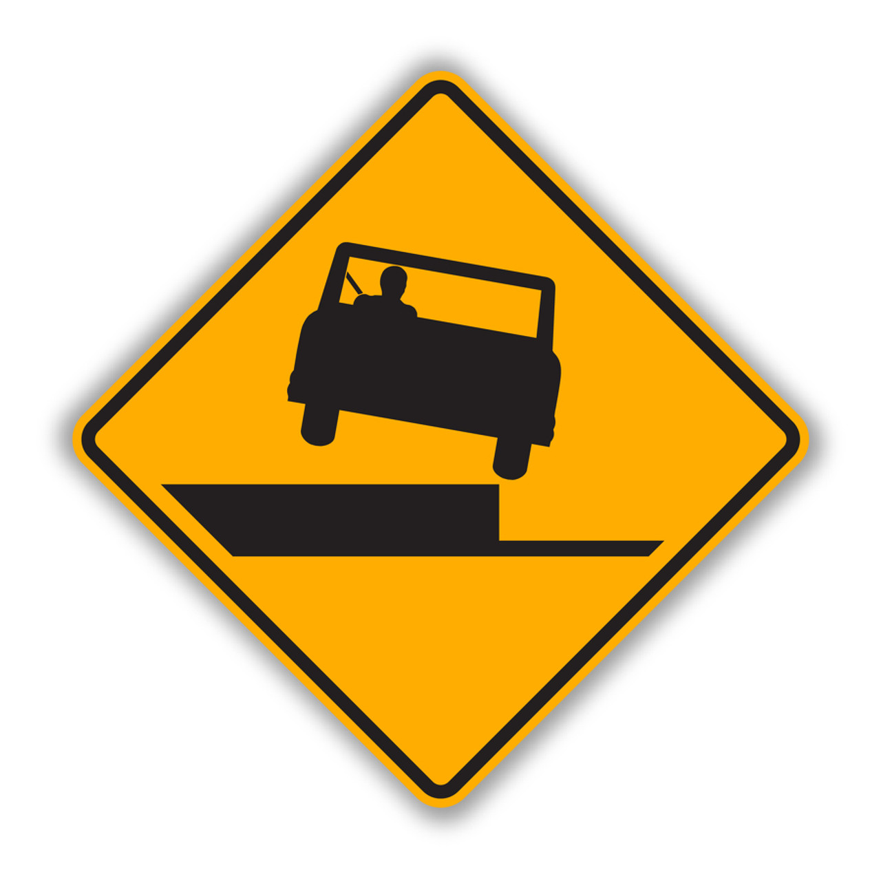 W8-17 SHOULDER DROP OFF (symbol) Sign - Road Conditions