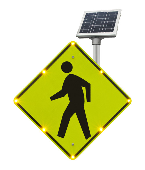 Standard 24/7 BlinkerSign® Flashing LED Pedestrian Crosswalk 
